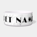 Large white marble stone pet bowl for dog or cat<br><div class="desc">Elegant white marble stone pet bowl for dog or cat. Personalized pet bowls for pets. Add your own name, funny quote, slogan or saying. Chic pet dish design for your animals. Big drink water and food bowls with classy typography and background print. Cool gift idea for new pet owner or...</div>