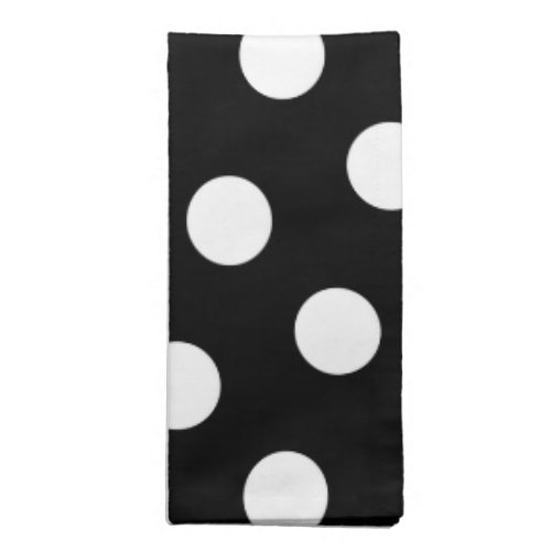 Large White Polka Dot Pattern _ Custom Color Black Napkin