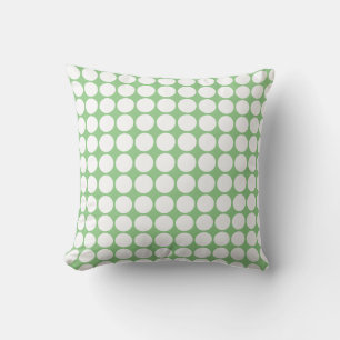Large White Polka Dot Sage Green Classy Gift Favor Throw Pillow