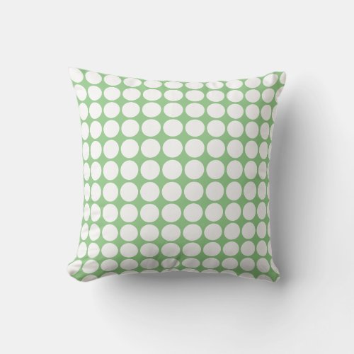 Large White Polka Dot Sage Green Classy Gift Favor Throw Pillow