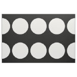 Large White Polka Dots on Black Geometric Fabric
