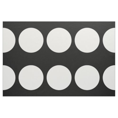 Large White Polka Dots on Black Geometric Fabric