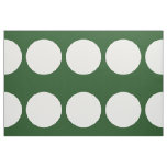 Large White Polka Dots on Dark Green Fabric