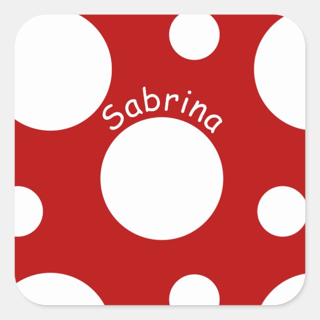 Large White Polka Dots Square Sticker (Front)