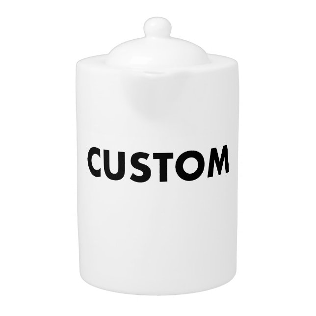 Large White Porcelain Custom Teapot Blank Template (Front)