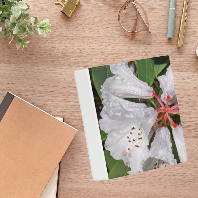 Large White Rhododendron Blooms Floral Mini Binder (In Situ)
