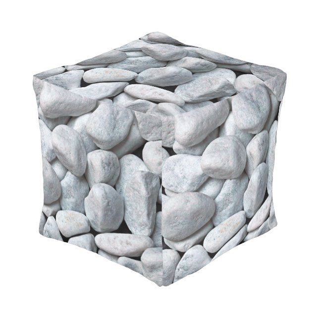 Large White Stones Pouf (Angled Front)