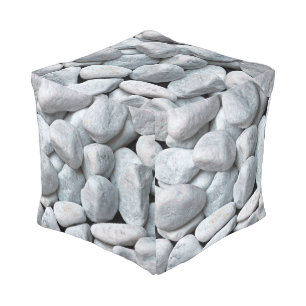 Large White Stones Pouf