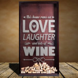Large Wine Cork Shadow Box With Quote Engraving<br><div class="desc">Personalized Wine Cork Holder 19"x 35.5"x 2.75" (a.k.a. Drop Box) is handmade of pinewood and stained with either classic black or bombay mahogany. The shadow box can hold about 100 corks and the glass front is exquisitely laser etched with any one of our stunning designs or a custom one personalized...</div>
