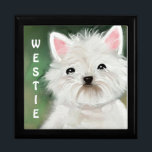 Large Wooden Jewelry Box Westie Dog, Original!<br><div class="desc">This is a Large Jewelry Box. It comes with an inlaid tile. The soft interior lining is felt. It also comes in a Golden color! I have put my original painting of my sweet Westie dog, on the front. He loves lots of cuddles and is always a great companion! Have...</div>