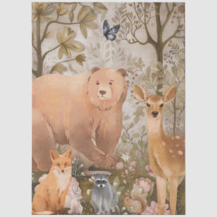 Large Woodland Forest Animals Decoupage Tissue Paper
