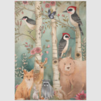Large Woodland Forest Animals Decoupage