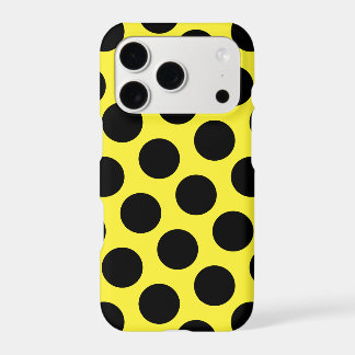 Large Yellow and Black Polka Dot Pattern Iphone 18 Pro Case
