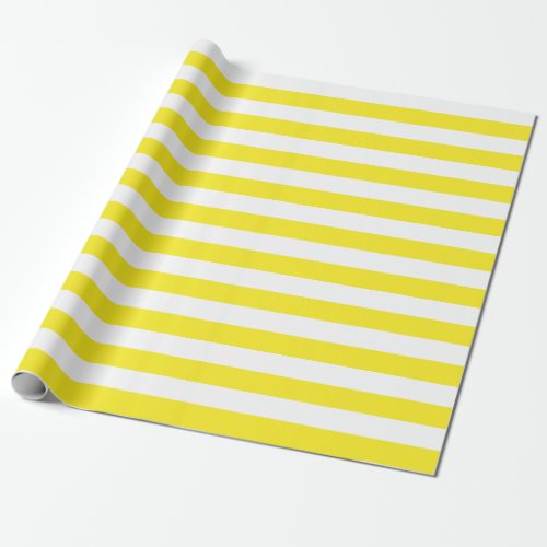 Large Yellow and White Stripes Wrapping Paper