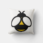 Large yellow black bumblebee  throw pillow