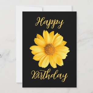 Large Yellow Flower Happy Birthday Holiday Card