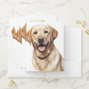 LARGE YELLOW LABRADOR RETRIEVER DOG POCKET FOLDER