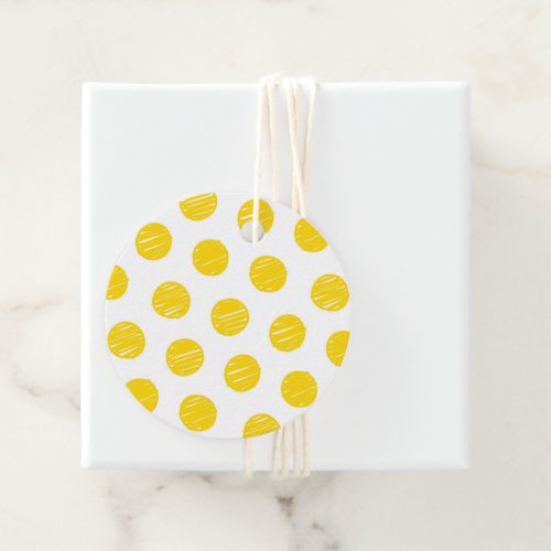 Large Yellow Polka Dots Pickleball Balls Sports Favor Tags