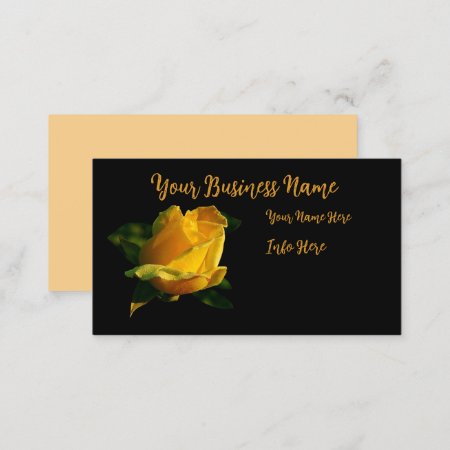 Large Yellow Rose Business Card