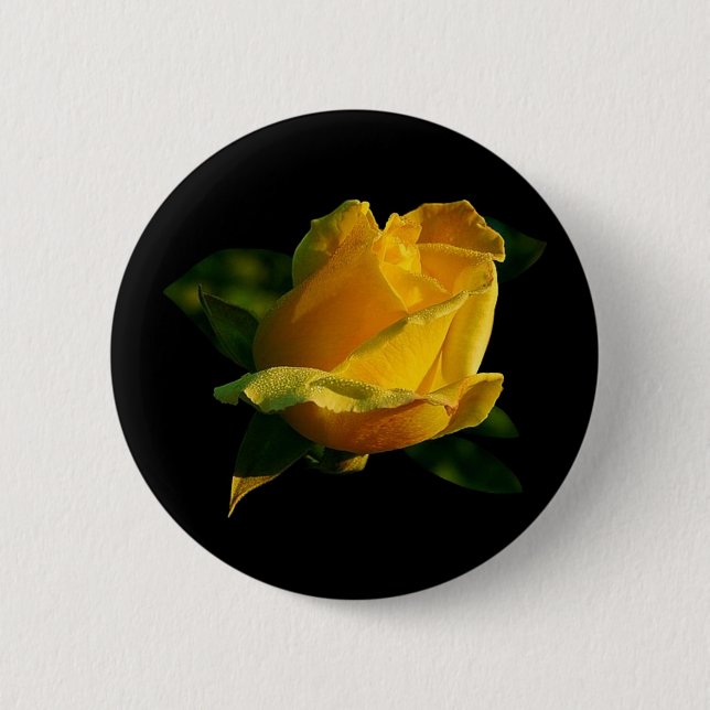 Large Yellow Rose Button (Front)