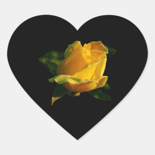 Large Yellow Rose Heart Sticker