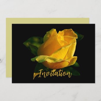 Large Yellow Rose Invitation by LeFlange at Zazzle