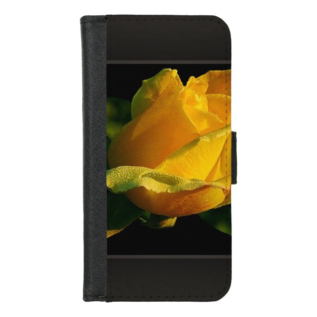 Large Yellow Rose iPhone Wallet Case (Front)