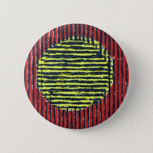 Large Yellow Sun Spot with red and black lines Button