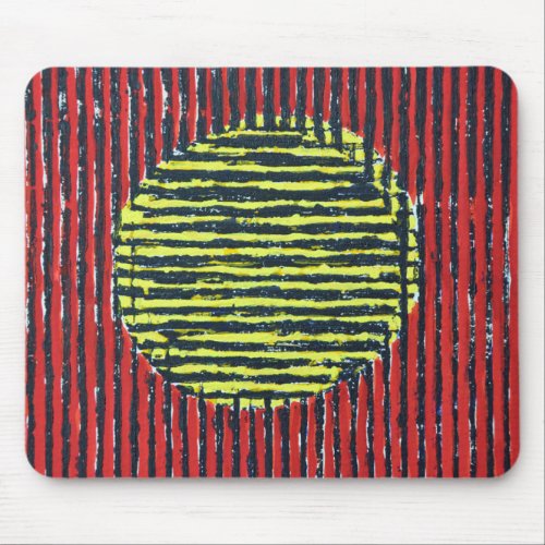 Large Yellow Sun Spot with red and black lines Mouse Pad