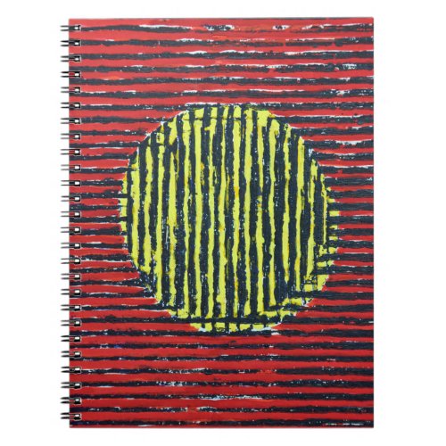 Large Yellow Sun Spot with red and black lines Notebook