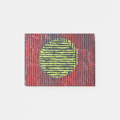 Large Yellow Sun Spot with red and black lines Post_it Notes