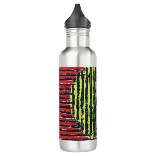 Large Yellow Sun Spot with red and black lines Stainless Steel Water Bottle
