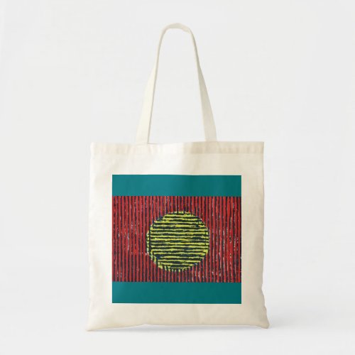 Large Yellow Sun Spot with red and black lines Tote Bag