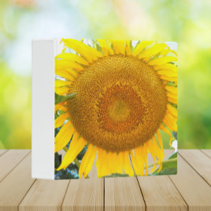Large Yellow Sunflower Floral 3 Ring Binder