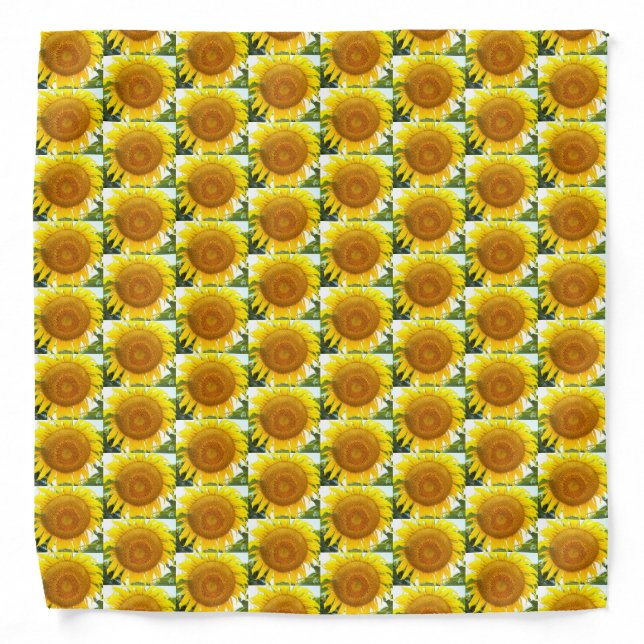 Large Yellow Sunflower Floral Bandana (Front)