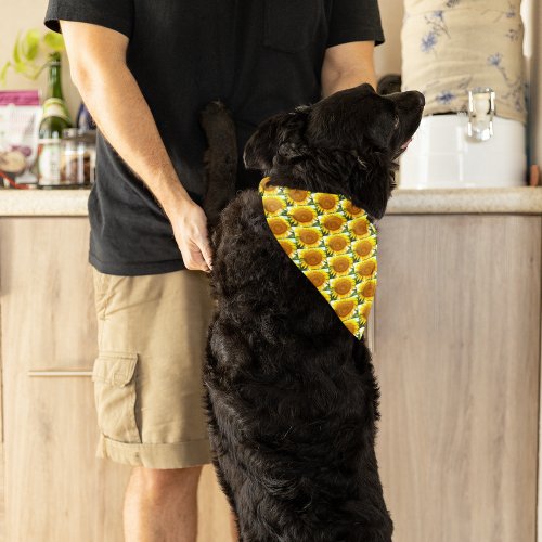 Large Yellow Sunflower Floral Bandana