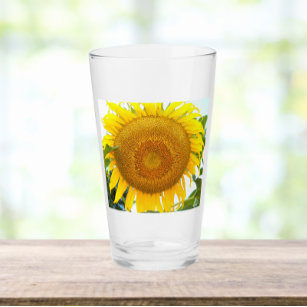 Sunflower Drinking Glasses 16 Oz 4” Juice Glass NWT Set of 4. Cocktail Glass