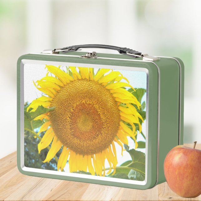 Large Yellow Sunflower Floral Metal Lunch Box (Creator Uploaded)