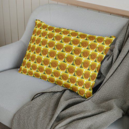 Large Yellow Sunflower Floral Pattern Pillow Case