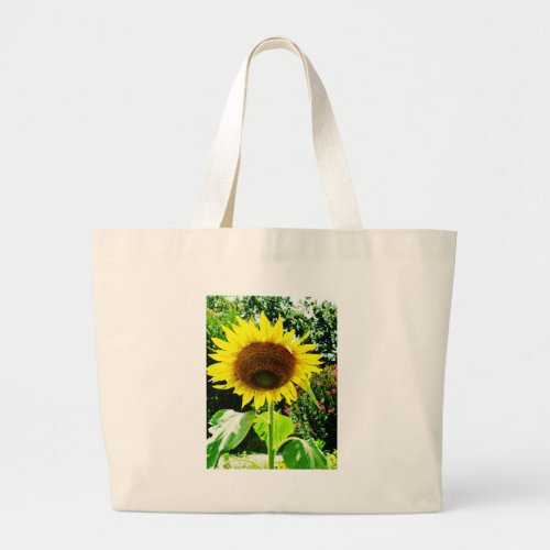 Large yellow Sunflower Large Tote Bag