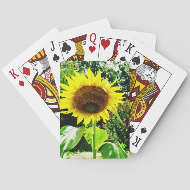 Large yellow Sunflower Poker Cards (Back)