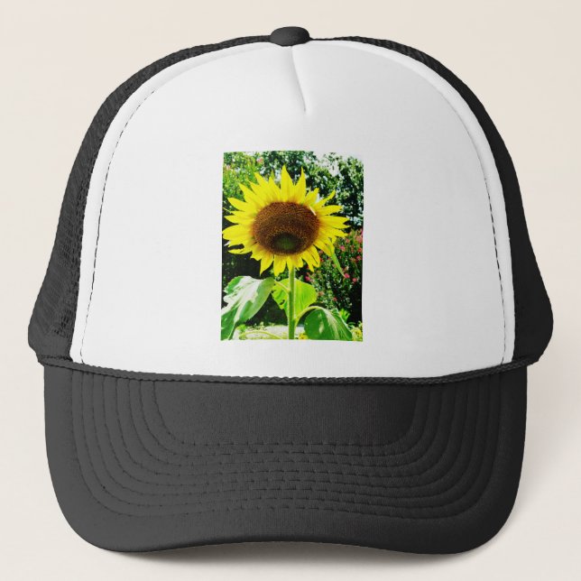 Large yellow Sunflower Trucker Hat (Front)