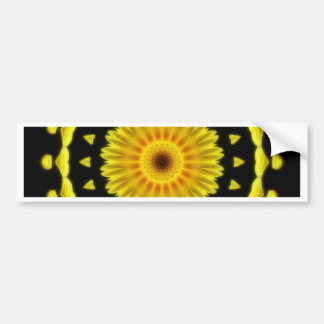 Large Yellow Wildflower Kaleidoscope Art 2 Bumper Sticker