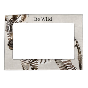 Large Zebra Safari Animal Faux Linen Magnetic Frame