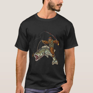 Largemouth B Fishing Bigfoot Fisherman  T-Shirt
