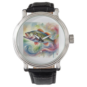 Largemouth Bass 290924AREF123 - Watercolor Watch