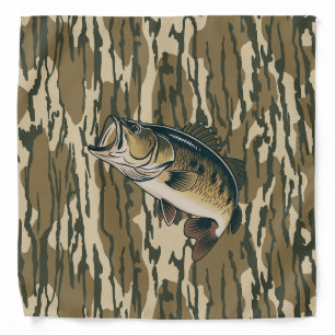 Largemouth Bass Bottom Lands Camo Bass Fishing Men Bandana