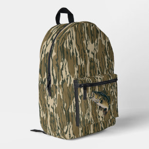 Largemouth Bass Bottom Lands Camo Bass Fishing Men Printed Backpack