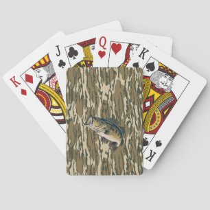 Largemouth Bass Bottomland Camo Bass Fishing Men Poker Cards
