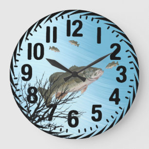 LARGEMOUTH BASS -CLOCK LARGE CLOCK
